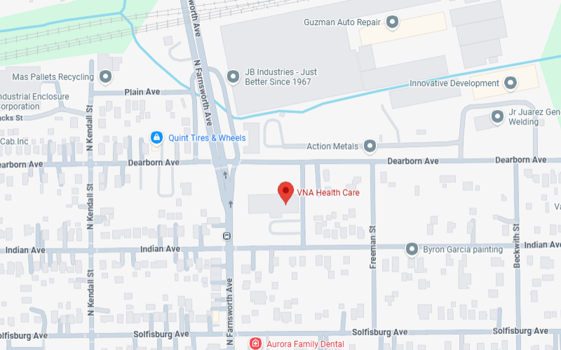 Map of Aurora, IL with VNA Health Care - Indian Avenue Center